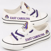 Load image into Gallery viewer, East Carolina Pirates NCAA Apparel Unisex Breathable Canvas Shoes White Full Plus Size Best Gift Printed Logo Team