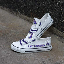 Load image into Gallery viewer, East Carolina Pirates NCAA Apparel Unisex Breathable Canvas Shoes White Full Plus Size Best Gift Printed Logo Team