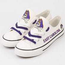 Load image into Gallery viewer, East Carolina Pirates NCAA Apparel Unisex Breathable Canvas Shoes White Full Plus Size Best Gift Printed Logo Team