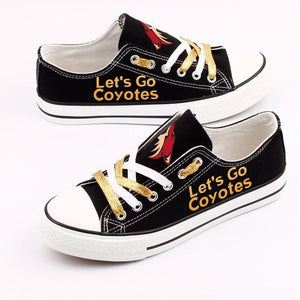 Arizona Coyotes NHL Apparel Unisex Breathable Canvas Shoes Black/Red Full Plus Size Best Gift Printed Logo Team