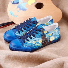 Load image into Gallery viewer, Vincent Van Gogh Famous Paintings Shoes Apparel Unisex Breathable Women Canvas Shoes Black Full Plus Size Best Gift Printed Logo Team