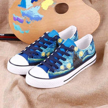 Load image into Gallery viewer, Vincent Van Gogh Famous Paintings Shoes Apparel Unisex Breathable Women Canvas Shoes Black Full Plus Size Best Gift Printed Logo Team