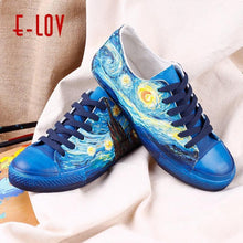 Load image into Gallery viewer, Vincent Van Gogh Famous Paintings Shoes Apparel Unisex Breathable Women Canvas Shoes Black Full Plus Size Best Gift Printed Logo Team