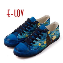 Load image into Gallery viewer, Vincent Van Gogh Famous Paintings Shoes Apparel Unisex Breathable Women Canvas Shoes Black Full Plus Size Best Gift Printed Logo Team