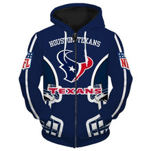 Load image into Gallery viewer, Houston Texans NFL Unisex Polyester Blend Zipper/Pullover 3D Sweatshirt Personalized Full Color Full Plus Size Best Gift Printed Logo Team
