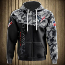 Load image into Gallery viewer, Houston Texans NFL Men Polyester Blend Zipper/Pullover 3D Sweatshirt Long Sleeve Personalized Full Color Full Plus Size Best Gift Printed Logo Team