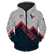 Load image into Gallery viewer, Houston Texans NFL Unisex Polyester Blend Zipper 3D Sweatshirt Long Sleeve Personalized Full Color Full Plus Size Best Gift Printed Logo Team
