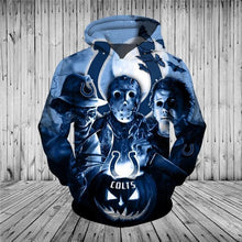 Load image into Gallery viewer, Indianapolis Colts Unisex Polyester Blend Halloween Horror Night 3D Sweatshirt Personalized Full Color Full Plus Size Best Gift Printed Logo Team