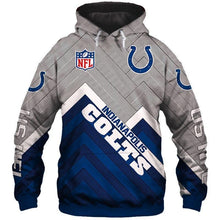 Load image into Gallery viewer, Indianapolis Colts NFL Unisex Polyester Blend Pullover/Zipper 3D Hoodies Personalized Full Color Full Plus Size Best Gift Printed Logo Team