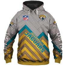 Load image into Gallery viewer, Jacksonville Jaguars NFL Unisex Polyester Zipper 3D Hoodies Long Sleeve Personalized Full Color Full Plus Size Best Gift Printed Logo Team