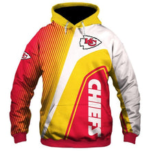 Load image into Gallery viewer, Kansas City Chiefs NFL Unisex Polyester Blend Pullover/Zipper 3D Hoodies Pullover Personalized Full Color Full Plus Size Best Gift Printed Logo Team