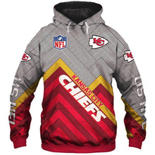 Load image into Gallery viewer, Kansas City Chiefs Unisex Polyester Blend Pullover/Zipper 3D Hoodies Personalized Full Color Full Plus Size Best Gift Printed Logo Team