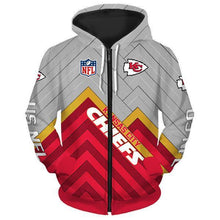 Load image into Gallery viewer, Kansas City Chiefs Unisex Polyester Blend Pullover/Zipper 3D Hoodies Personalized Full Color Full Plus Size Best Gift Printed Logo Team