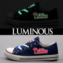 Load image into Gallery viewer, Philadelphia Phillies MLB Apparel Unisex Breathable Canvas Shoes Black/Red Full Plus Size Best Gift Printed Logo Team