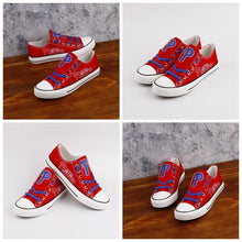 Load image into Gallery viewer, Philadelphia Phillies MLB Apparel Unisex Breathable Canvas Shoes Black/Red Full Plus Size Best Gift Printed Logo Team