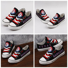 Load image into Gallery viewer, Texas Rangers MLB Apparel Unisex Breathable Canvas Shoes Black/Red/Blue Full Plus Size Best Gift Printed Logo Team