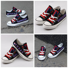 Load image into Gallery viewer, Texas Rangers MLB Apparel Unisex Breathable Canvas Shoes Black/Red/Blue Full Plus Size Best Gift Printed Logo Team