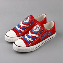 Load image into Gallery viewer, Texas Rangers MLB Apparel Unisex Breathable Canvas Shoes Black/Red/Blue Full Plus Size Best Gift Printed Logo Team