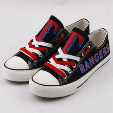 Load image into Gallery viewer, Texas Rangers MLB Apparel Unisex Breathable Canvas Shoes Black/Red/Blue Full Plus Size Best Gift Printed Logo Team