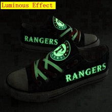 Load image into Gallery viewer, Texas Rangers MLB Apparel Unisex Breathable Canvas Shoes Black/Red/Blue Full Plus Size Best Gift Printed Logo Team