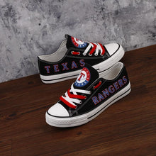 Load image into Gallery viewer, Texas Rangers MLB Apparel Unisex Breathable Canvas Shoes Black/Red/Blue Full Plus Size Best Gift Printed Logo Team