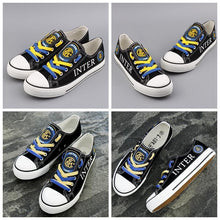 Load image into Gallery viewer, Inter Milan Apparel Unisex Breathable Canvas Shoes Black Full Plus Size Best Gift Printed Logo Team