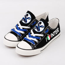 Load image into Gallery viewer, Inter Milan Apparel Unisex Breathable Canvas Shoes Black Full Plus Size Best Gift Printed Logo Team