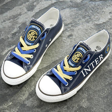 Load image into Gallery viewer, Inter Milan Apparel Unisex Breathable Canvas Shoes Black Full Plus Size Best Gift Printed Logo Team