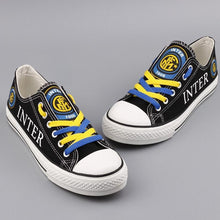 Load image into Gallery viewer, Inter Milan Apparel Unisex Breathable Canvas Shoes Black Full Plus Size Best Gift Printed Logo Team