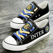 Load image into Gallery viewer, Inter Milan Apparel Unisex Breathable Canvas Shoes Black Full Plus Size Best Gift Printed Logo Team
