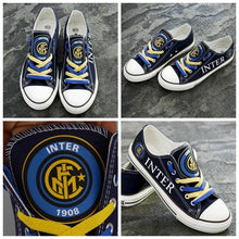 Load image into Gallery viewer, Inter Milan Apparel Unisex Breathable Canvas Shoes Black Full Plus Size Best Gift Printed Logo Team