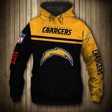 Load image into Gallery viewer, Los Angeles Chargers NFL Unisex Polyester Blend Skull 3D Hoodies Personalized Full Color Full Plus Size Best Gift Printed Logo Team