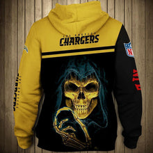 Load image into Gallery viewer, Los Angeles Chargers NFL Unisex Polyester Blend Skull 3D Hoodies Personalized Full Color Full Plus Size Best Gift Printed Logo Team