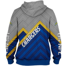 Load image into Gallery viewer, Los Angeles Chargers NFL Unisex Polyester Blend Pullover/Zipper 3D Hoodies Personalized Full Color Full Plus Size Best Gift Printed Logo Team