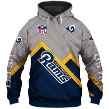 Load image into Gallery viewer, Los Angeles Rams NFL Unisex Polyester Blend 3D Sweatshirt Long Sleeve Personalized Full Color Full Plus Size Best Gift Printed Logo Team