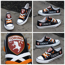 Load image into Gallery viewer, Torino F.C Apparel Unisex Breathable Canvas Shoes Black/Red Full Plus Size Best Gift Printed Logo Team