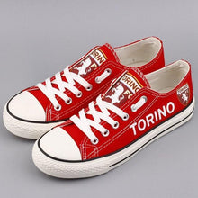 Load image into Gallery viewer, Torino F.C Apparel Unisex Breathable Canvas Shoes Black/Red Full Plus Size Best Gift Printed Logo Team