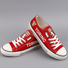 Load image into Gallery viewer, Torino F.C Apparel Unisex Breathable Canvas Shoes Black/Red Full Plus Size Best Gift Printed Logo Team
