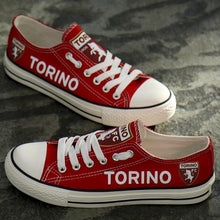 Load image into Gallery viewer, Torino F.C Apparel Unisex Breathable Canvas Shoes Black/Red Full Plus Size Best Gift Printed Logo Team