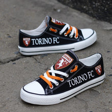 Load image into Gallery viewer, Torino F.C Apparel Unisex Breathable Canvas Shoes Black/Red Full Plus Size Best Gift Printed Logo Team