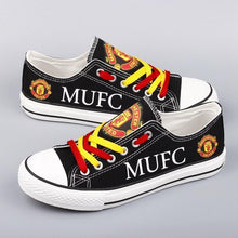 Load image into Gallery viewer, Manchester United Apparel Unisex Breathable Canvas Shoes Black/Red Full Plus Size Best Gift Printed Logo Team