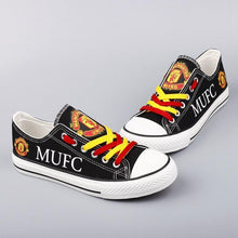 Load image into Gallery viewer, Manchester United Apparel Unisex Breathable Canvas Shoes Black/Red Full Plus Size Best Gift Printed Logo Team