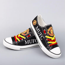 Load image into Gallery viewer, Manchester United Apparel Unisex Breathable Canvas Shoes Black/Red Full Plus Size Best Gift Printed Logo Team