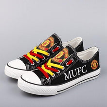 Load image into Gallery viewer, Manchester United Apparel Unisex Breathable Canvas Shoes Black/Red Full Plus Size Best Gift Printed Logo Team