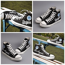 Load image into Gallery viewer, Los Angeles Dodgers MLB Apparel Unisex Breathable Canvas Shoes Black/Blue Full Plus Size Best Gift Printed Logo Team