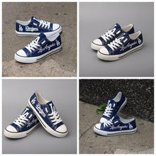 Load image into Gallery viewer, Los Angeles Dodgers MLB Apparel Unisex Breathable Canvas Shoes Black/Blue Full Plus Size Best Gift Printed Logo Team