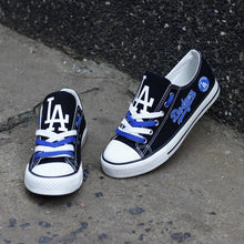Load image into Gallery viewer, Los Angeles Dodgers MLB Apparel Unisex Breathable Canvas Shoes Black/Blue Full Plus Size Best Gift Printed Logo Team