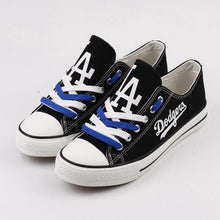 Load image into Gallery viewer, Los Angeles Dodgers MLB Apparel Unisex Breathable Canvas Shoes Black/Blue Full Plus Size Best Gift Printed Logo Team