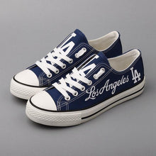 Load image into Gallery viewer, Los Angeles Dodgers MLB Apparel Unisex Breathable Canvas Shoes Black/Blue Full Plus Size Best Gift Printed Logo Team