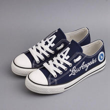 Load image into Gallery viewer, Los Angeles Dodgers MLB Apparel Unisex Breathable Canvas Shoes Black/Blue Full Plus Size Best Gift Printed Logo Team